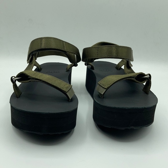 Teva Universal Satin Olive Platform Sandals - Picture 3 of 9
